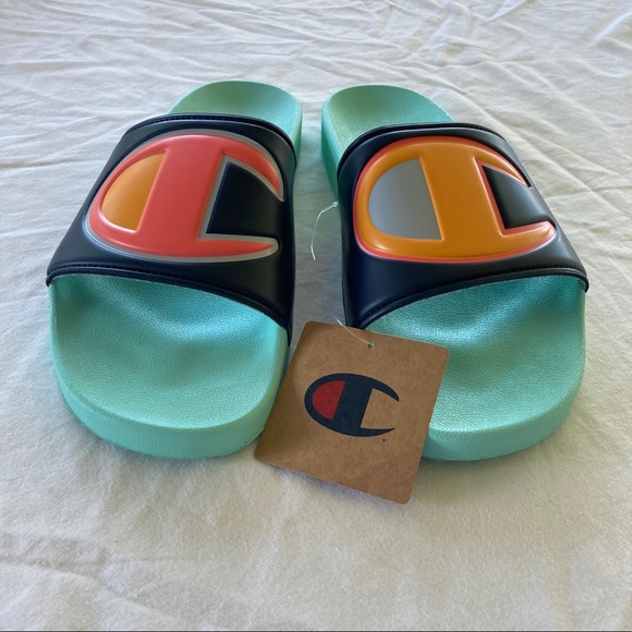 Men’s Champion Navy/Multicolor Slides - Picture 3 of 6
